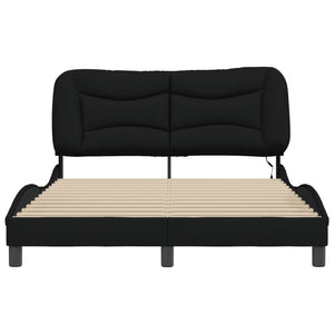 vidaXL LED Bed Frame without Mattress "Hvar" Black 120x200 cm Fabric
