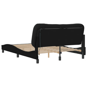 vidaXL LED Bed Frame without Mattress "Hvar" Black 120x200 cm Fabric
