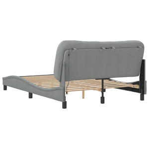 vidaXL LED Bed Frame without Mattress "Hvar" Light Grey 140x190 cm Fabric