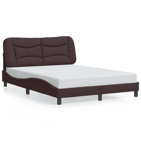 vidaXL LED Bed Frame without Mattress "Hvar" Dark Brown 140x190 cm Fabric