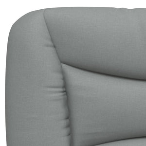 vidaXL LED Bed Frame without Mattress "Hvar" Light Gray 140x200 cm Fabric