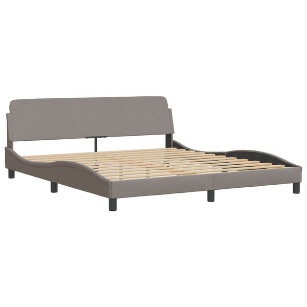 vidaXL LED Bed Frame without Mattress "Hvar" Taupe 180x200 cm Fabric
