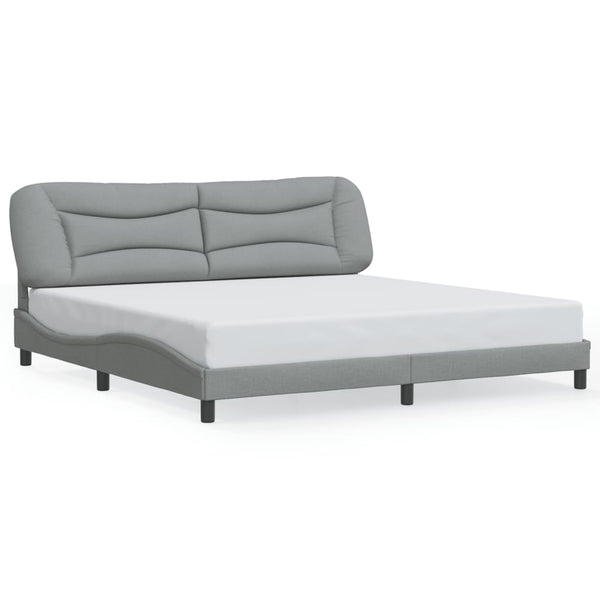 vidaXL LED Bed Frame without Mattress "Hvar" Light Gray 200x200 cm Fabric