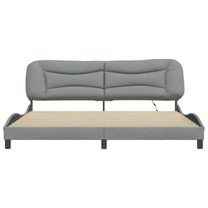 vidaXL LED Bed Frame without Mattress "Hvar" Light Gray 200x200 cm Fabric
