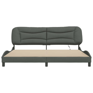 vidaXL LED Bed Frame without Mattress "Hvar" Dark Grey 200x200 cm Fabric