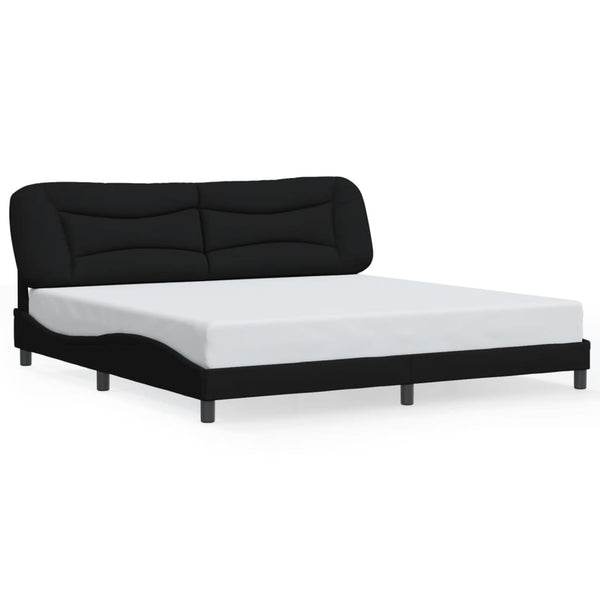 vidaXL LED Bed Frame without Mattress "Hvar" Black 200x200 cm Fabric