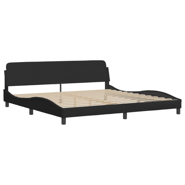 vidaXL LED Bed Frame without Mattress "Hvar" Black 200x200 cm Fabric