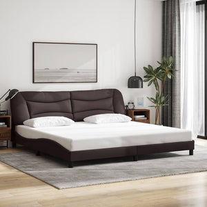 vidaXL LED Bed Frame without Mattress "Hvar" Dark Brown 200x200 cm Fabric