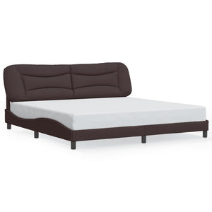 vidaXL LED Bed Frame without Mattress "Hvar" Dark Brown 200x200 cm Fabric