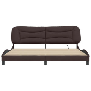 vidaXL LED Bed Frame without Mattress "Hvar" Dark Brown 200x200 cm Fabric