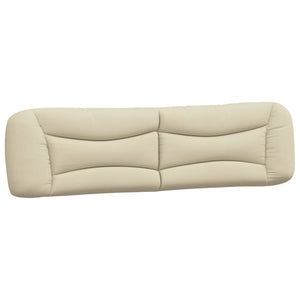 vidaXL LED Bed Frame without Mattress "Hvar" Cream 200x200 cm Fabric