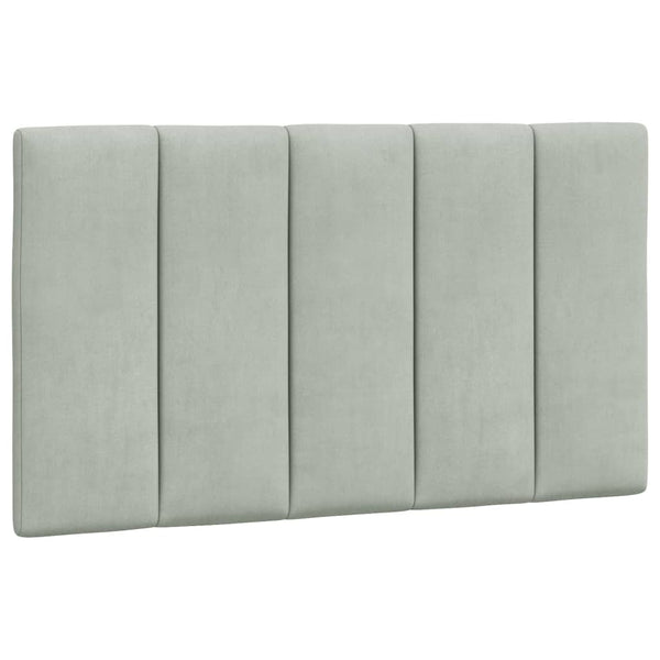 vidaXL LED Bed Frame without Mattress "Hanko" Light Grey 80x200 cm Velvet