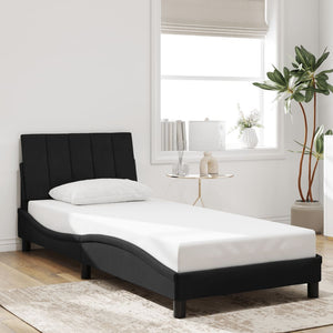 vidaXL LED Bed Frame without Mattress "Hanko" Black 80x200 cm Velvet