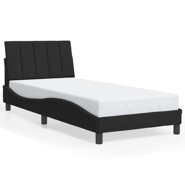 vidaXL LED Bed Frame without Mattress "Hanko" Black 80x200 cm Velvet