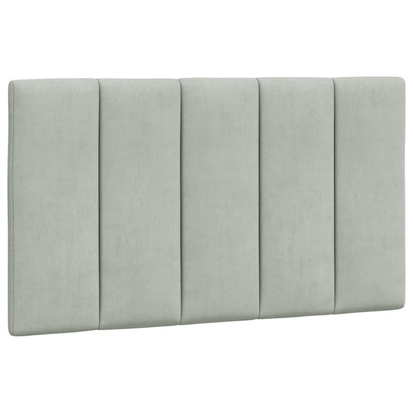 vidaXL LED Bed Frame without Mattress "Hanko" Light Grey 90x190 cm Velvet