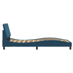 vidaXL LED Bed Frame without Mattress "Hanko" Blue 90x190 cm Velvet