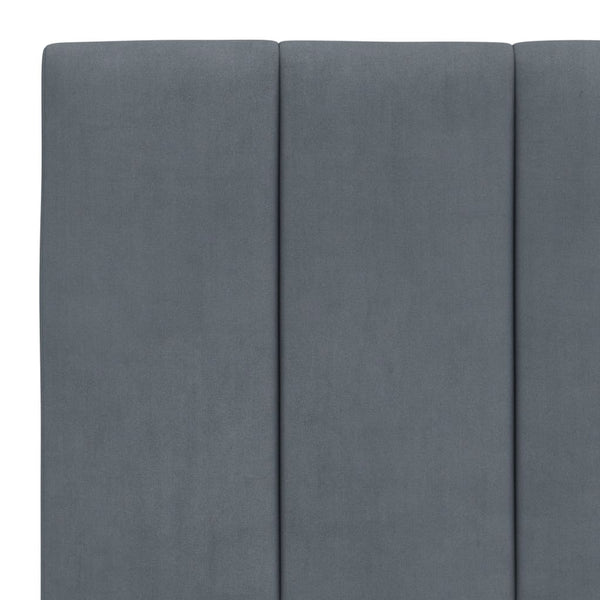 vidaXL LED Bed Frame without Mattress "Hanko" Dark Grey 90x200 cm Velvet