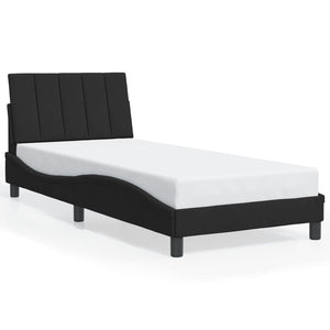 vidaXL LED Bed Frame without Mattress "Hanko" Black 90x200 cm Velvet