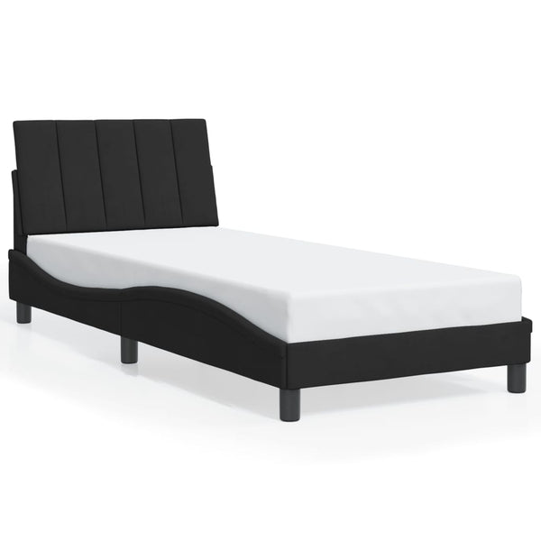 vidaXL LED Bed Frame without Mattress "Hanko" Black 90x200 cm Velvet