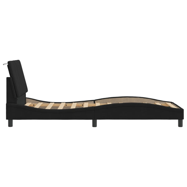 vidaXL LED Bed Frame without Mattress "Hanko" Black 90x200 cm Velvet