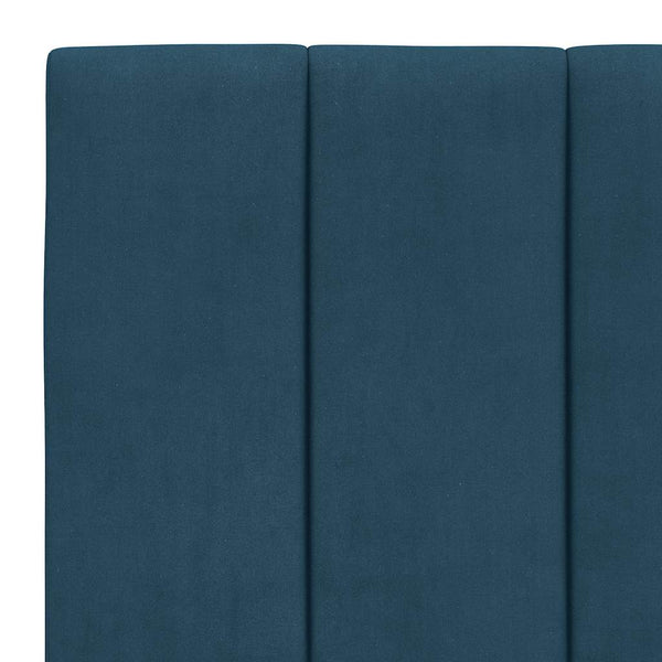 vidaXL "Hanko" Velvet Bed Frame with LED, No Mattress, Blue 90x200 cm