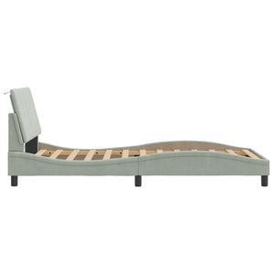 vidaXL LED Bed Frame without Mattress "Hanko" Light Gray 100x200 cm Velvet