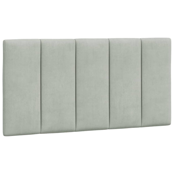 vidaXL LED Bed Frame without Mattress "Hanko" Light Gray 100x200 cm Velvet