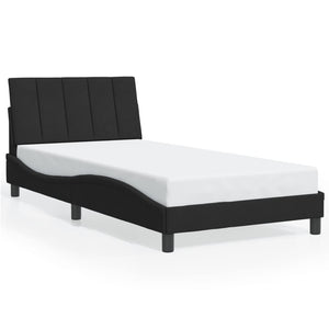 vidaXL "Hanko" Velvet Bed Frame with LED, No Mattress, Black, 100x200 cm