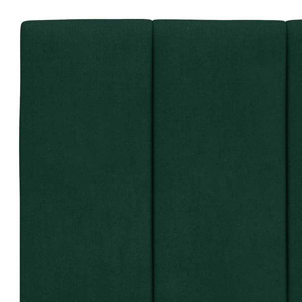 vidaXL LED Bed Frame without Mattress "Hanko" Dark Green 100x200 cm Velvet