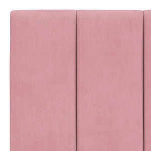 vidaXL LED Bed Frame without Mattress "Hanko" Pink 100x200 cm Velvet