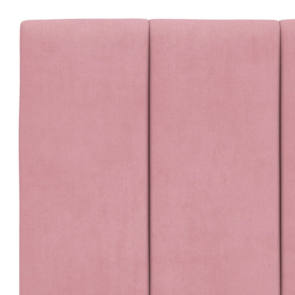 vidaXL LED Bed Frame without Mattress "Hanko" Pink 100x200 cm Velvet