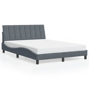 vidaXL LED Bed Frame without Mattress "Hanko" Dark Grey 120x200 cm Velvet