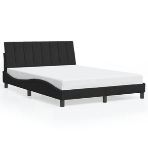 vidaXL LED Bed Frame without Mattress "Hanko" Black 120x200 cm Velvet