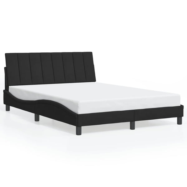 vidaXL LED Bed Frame without Mattress "Hanko" Black 120x200 cm Velvet