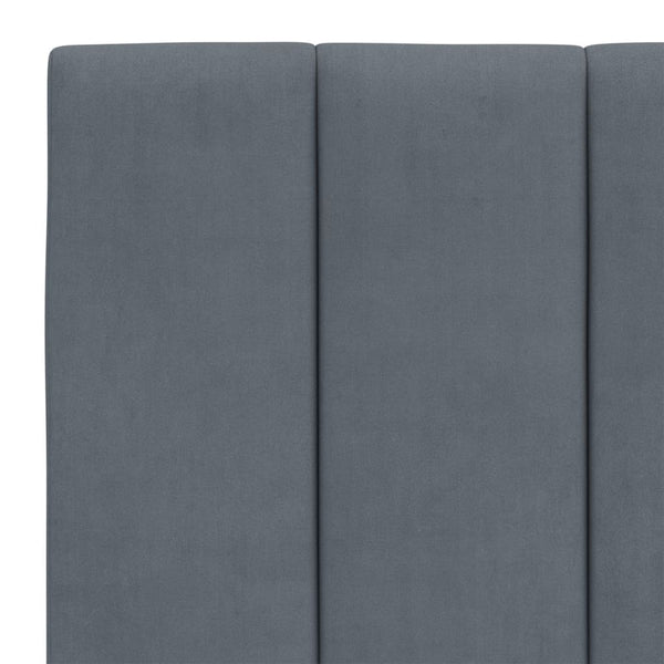 vidaXL LED Bed Frame without Mattress "Hanko" Dark Grey 140x190 cm Velvet
