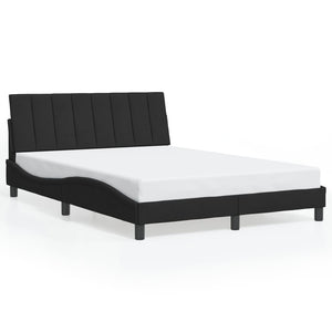 vidaXL LED Bed Frame without Mattress "Hanko" Black 140x190 cm Velvet