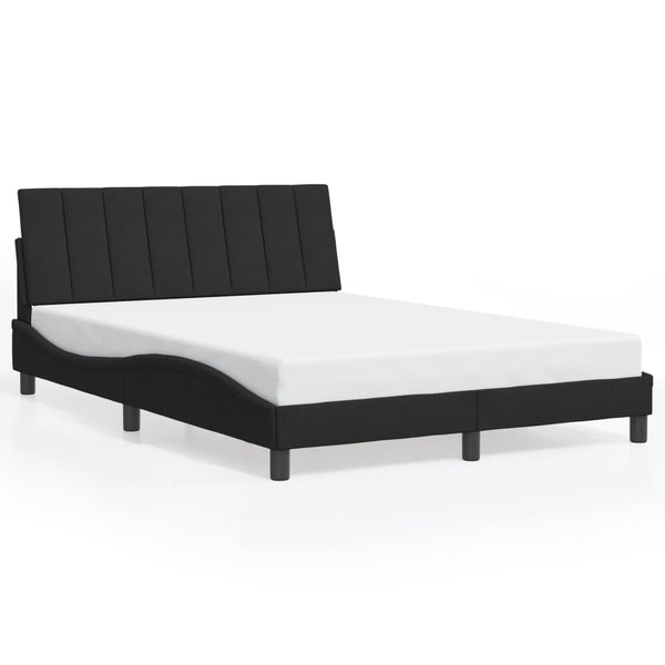 vidaXL LED Bed Frame without Mattress "Hanko" Black 140x190 cm Velvet