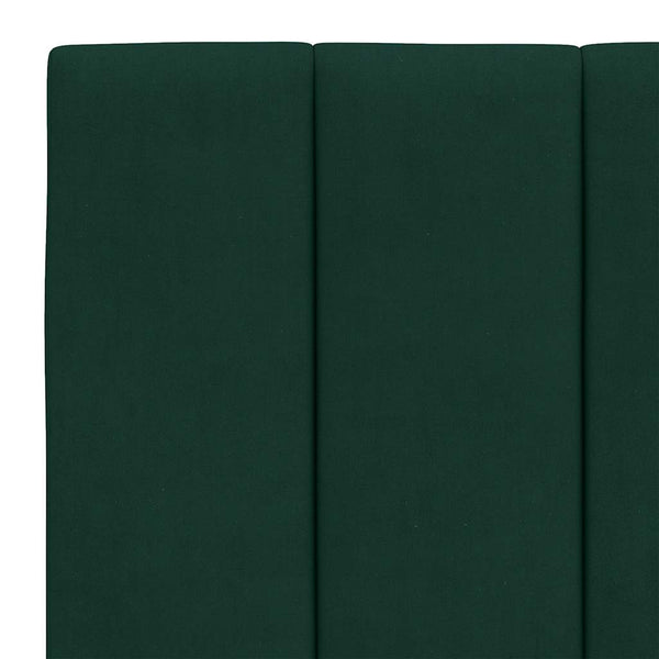 vidaXL LED Bed Frame without Mattress "Hanko" Dark Green 140x190 cm Velvet