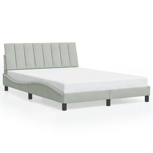 vidaXL "Hanko" LED Bed Frame without Mattress Light Grey 140x200 cm Velvet