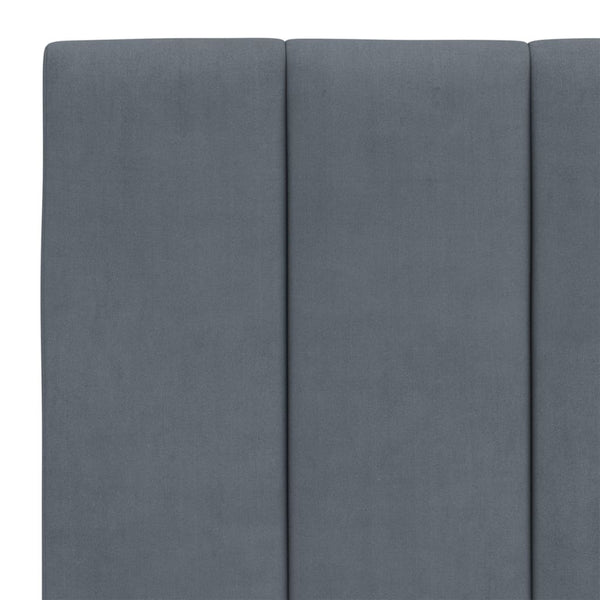 vidaXL LED Bed Frame without Mattress "Hanko" Dark Grey 140x200 cm Velvet