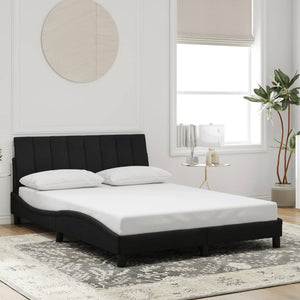 vidaXL LED Bed Frame without Mattress "Hanko" Black 140x200 cm Velvet