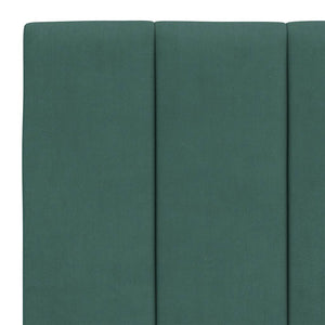 vidaXL LED Bed Frame without Mattress "Hanko" Dark Green 140x200 cm Velvet