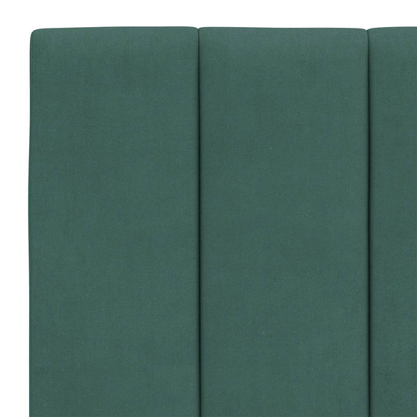 vidaXL LED Bed Frame without Mattress "Hanko" Dark Green 140x200 cm Velvet
