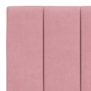 vidaXL LED Bed Frame without Mattress "Hanko" Pink 140x200 cm Velvet