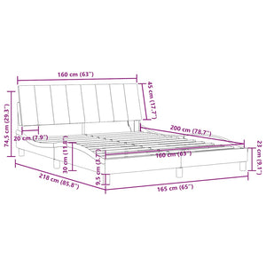 vidaXL "Hanko" LED Bed Frame without Mattress Dark Green 160x200 cm Velvet