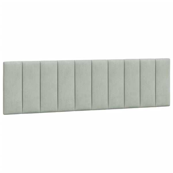 vidaXL LED Bed Frame without Mattress "Hanko" Light Gray 180x200 cm Velvet