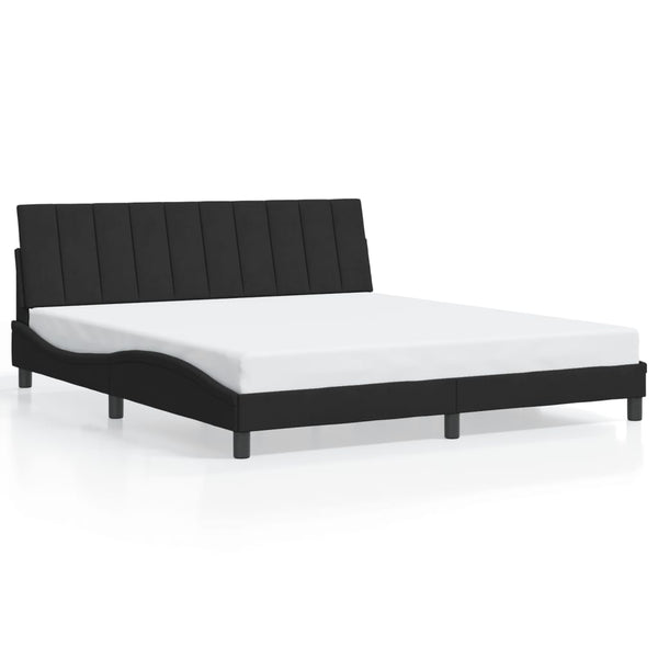 vidaXL LED Bed Frame without Mattress "Hanko" Black 180x200 cm Velvet