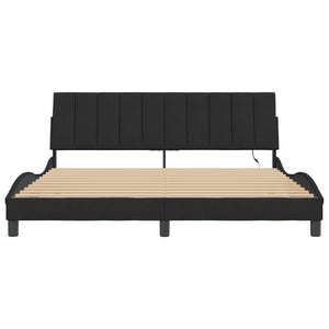 vidaXL LED Bed Frame without Mattress "Hanko" Black 180x200 cm Velvet
