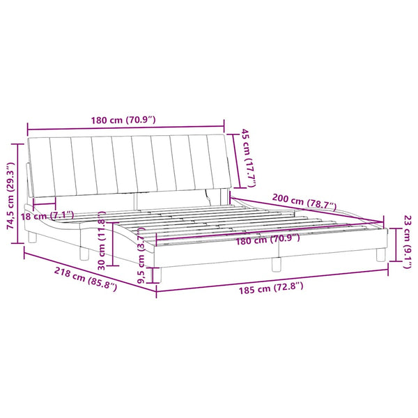 vidaXL LED Bed Frame without Mattress "Hanko" Dark Green 180x200 cm Velvet