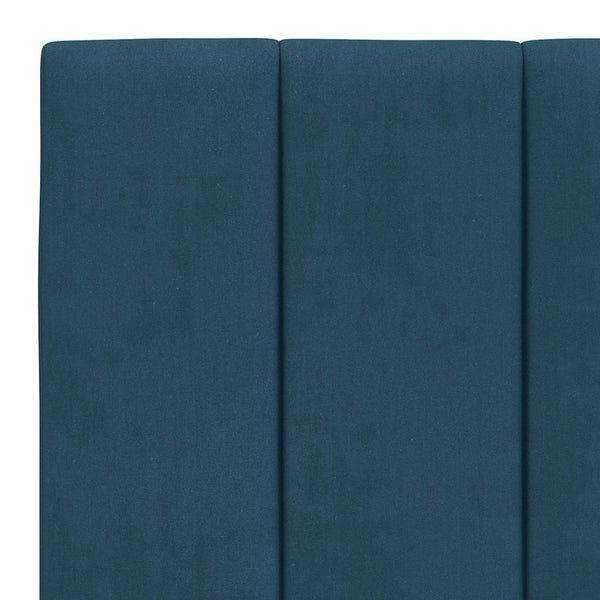 vidaXL "Hanko" Velvet Bed Frame with LED, No Mattress, Blue 180x200 cm